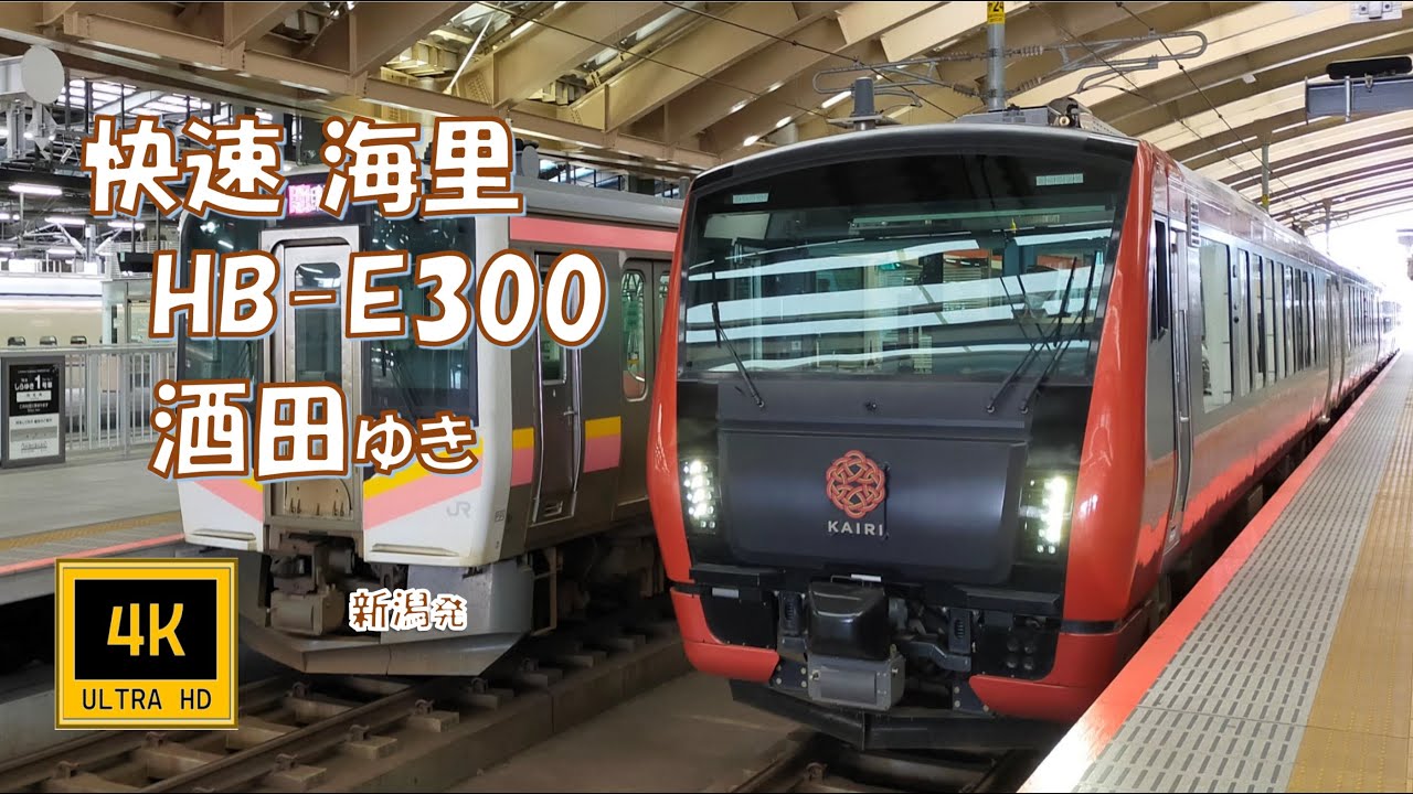 🚃羽越本線 快速海里 KAIRI HB-E300系 酒田ゆき(車窓)　Rapid Kairi. For Sakata.
