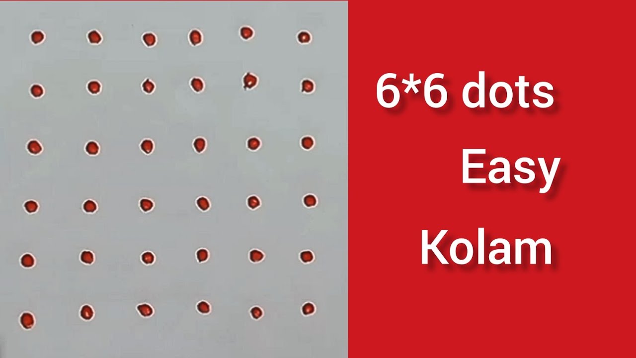 6*6 dots easy rangolis🌸 simple kolam 🌸very easy rangolis 🌸