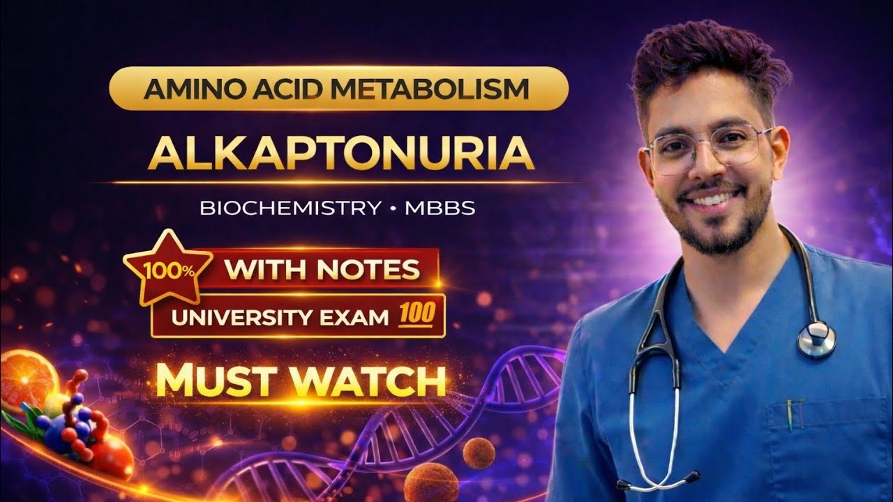 Alkaptonuria : Amino Acid Metabolism | Biochemistry MBBS 1st Year | Dr. Rajesh Tanwar | Exam 💯