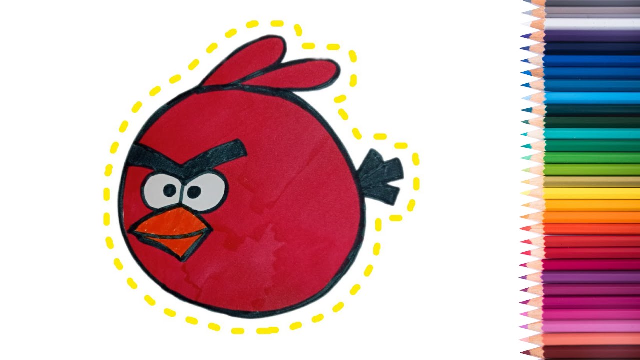 Draw a red angry bird/Easy to draw