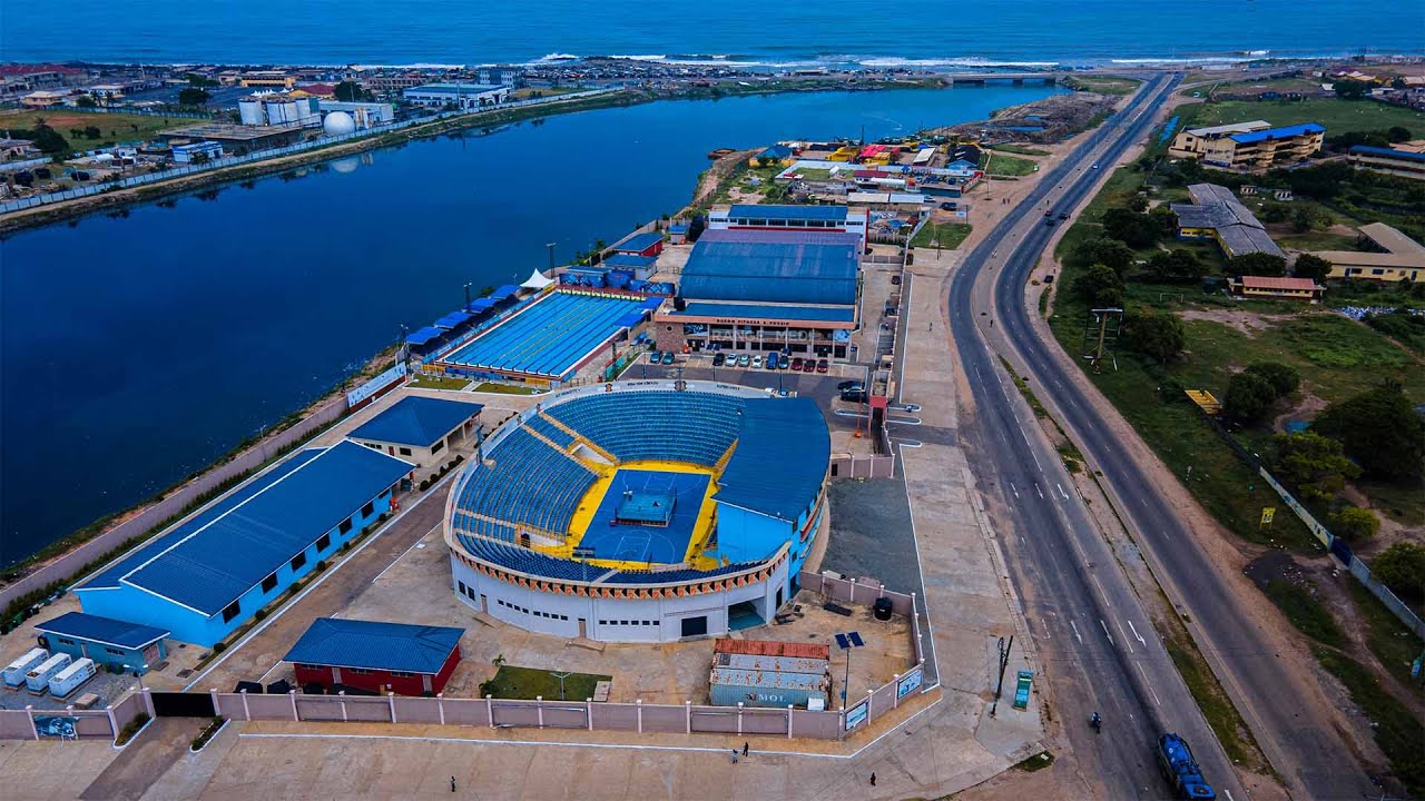 Accra Bukom Boxing Arena Drone Shot in Ghana