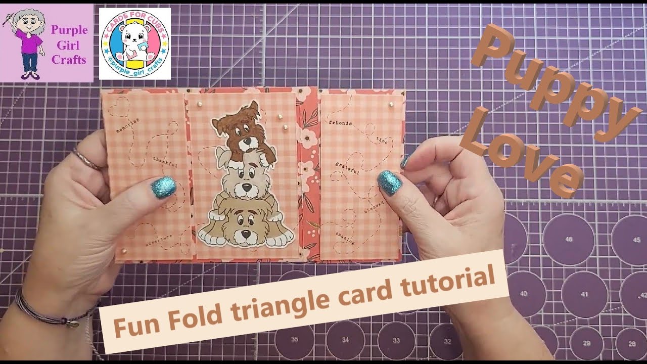 Fun fold triangle card tutorial by Purple Girl