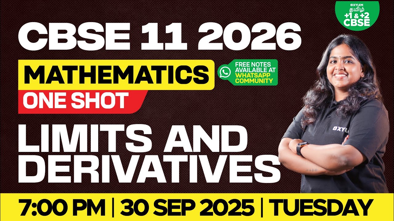 🎯Half yearly RUSH🔥Limits & Derivatives One Shot | CBSE 11 | Sreeshma Maam | Xylem Tamil