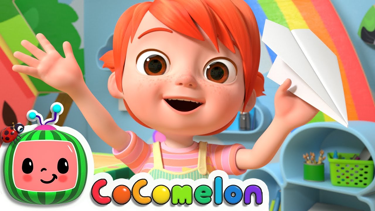 YoYo's Arts & Crafts Time: Paper Airplanes! Camp Youtube! | CoComelon Nursery Rhymes & Kids Songs