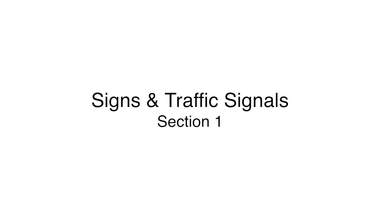 Oregon Driver Manual 1 - Signs & Traffic Signals