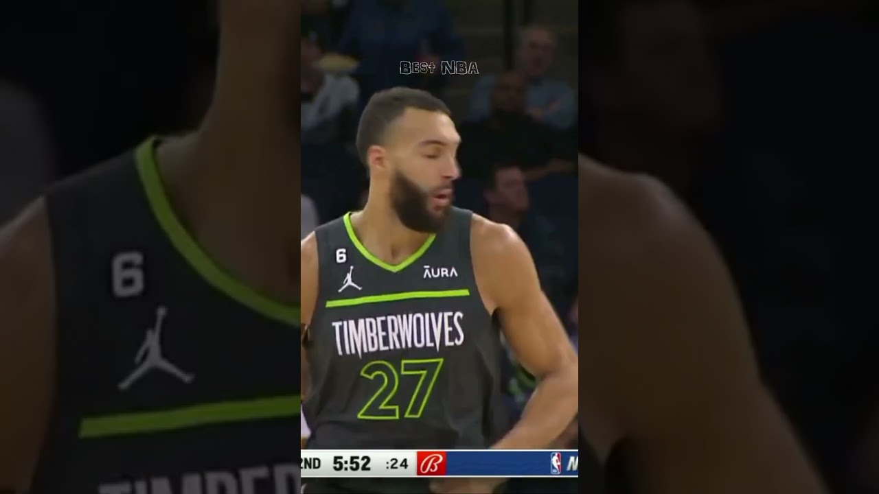 D'Angelo Russell no-look pass to  Rudy Gobert SLAM DUNK !