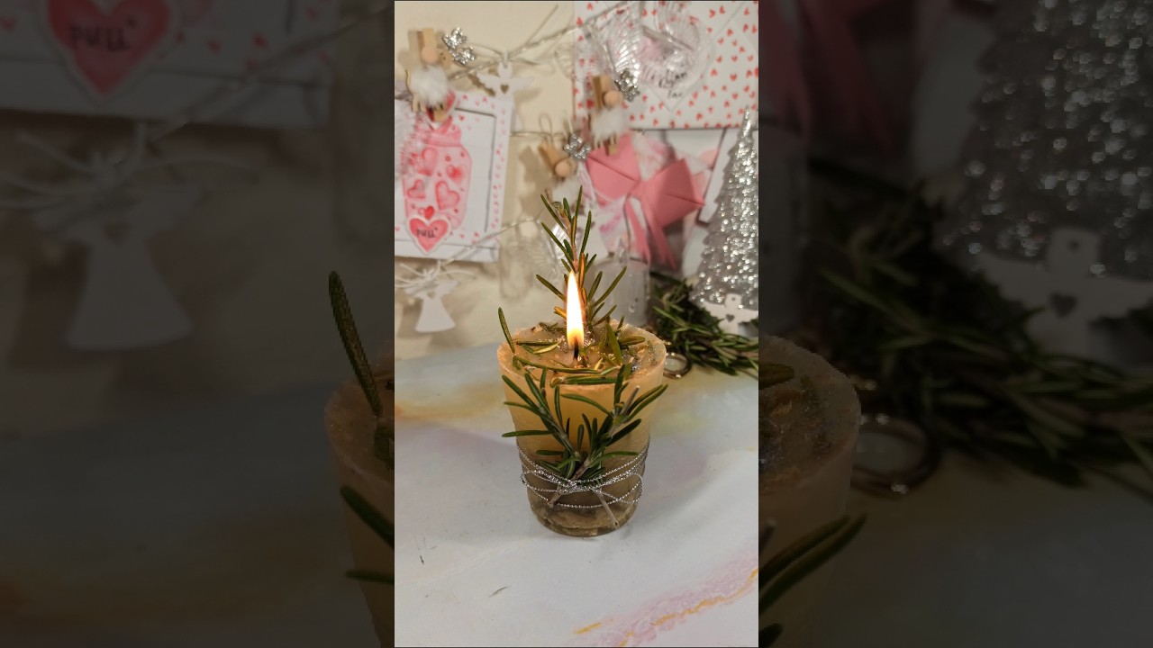 DIY aroma candle idea 🕯️🌿🤍 #diy #creative #craft #shorts #christmas #handmade #candle #satisfying