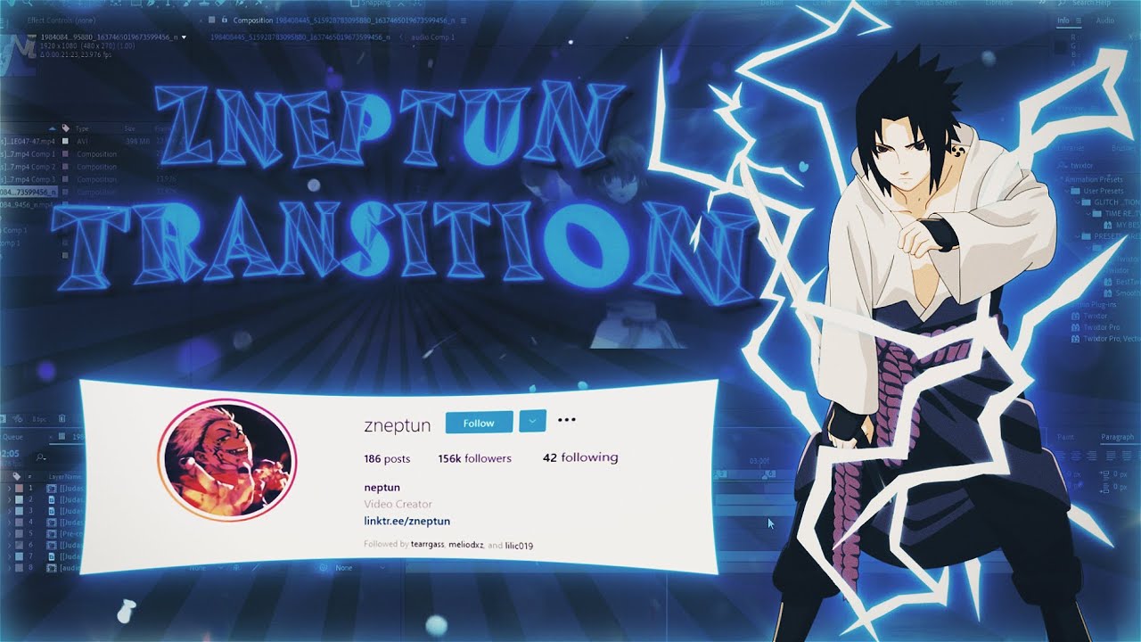 ZNEPTUN GLITCH/TRANSITION TUTORIAL | Adobe After Effects AMV Tutorial