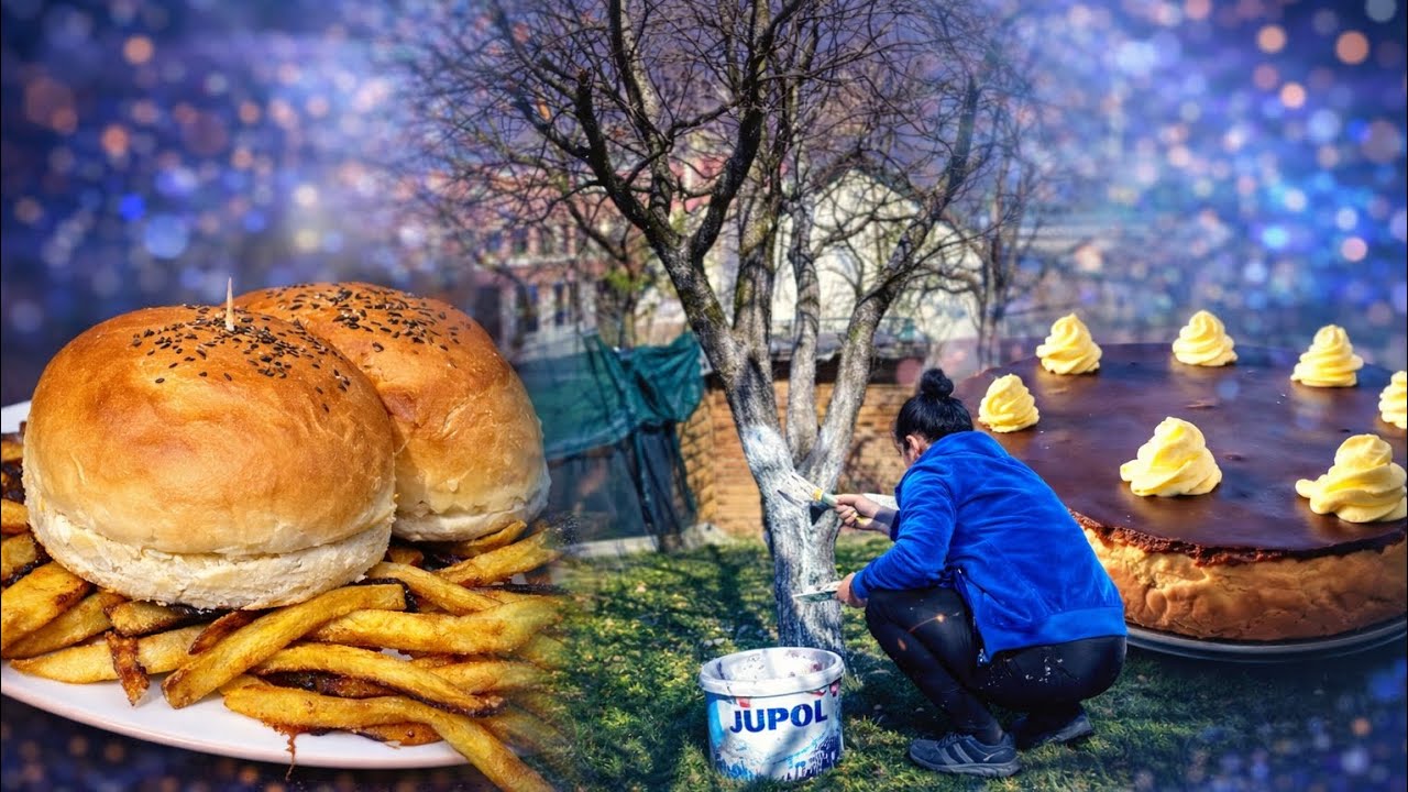 ELIF u kuhinji, ja u dvorištu 🌿 / Hamburgeri,pijesak torta  i halva