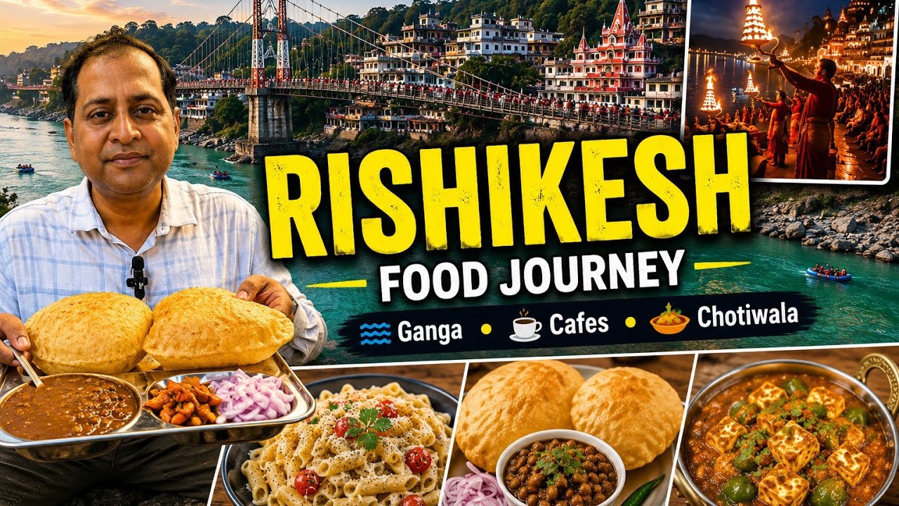 Rishikesh Food Journey | From Lakshman Jhula to Ram Jhula Ganga Views, Cafes, Chotiwala & Street ...