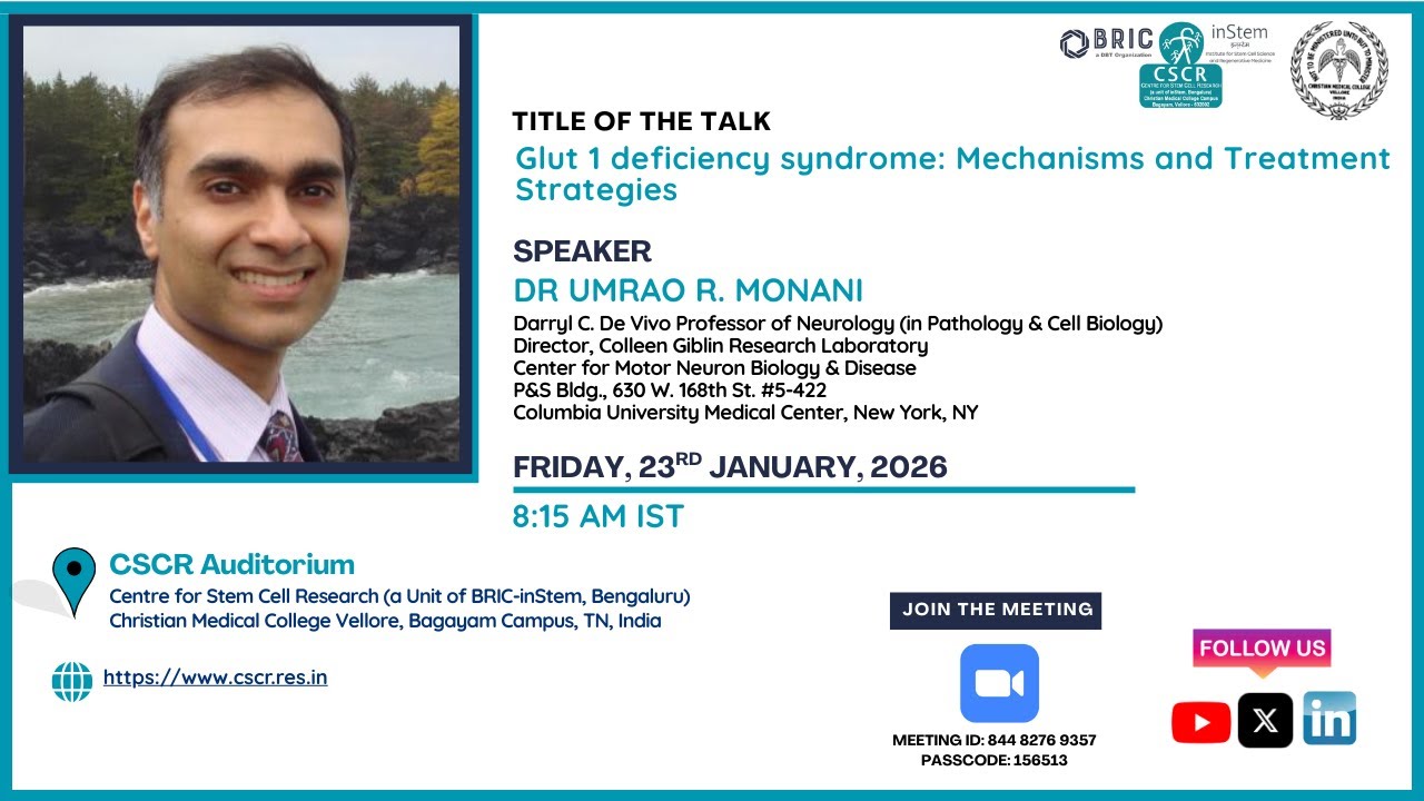 Invited Talk - Dr. Umrao R. Monani on Friday, 23rd January 2026