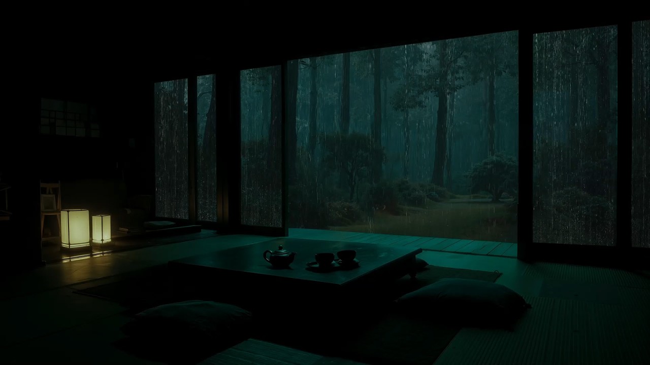 Rain Sound on Window in Quiet Forest Room 🌧️ Relaxing Rain on Window for Rain Sleep & Deep Sleep 😴