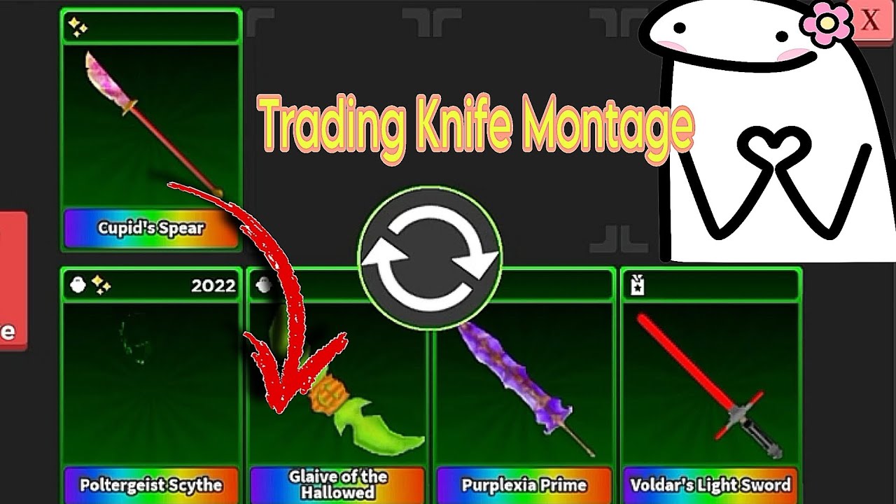 TRADING KNIFE MONTAGE #5 in | SURVIVE THE KILLER (STK) ( ROBLOX)