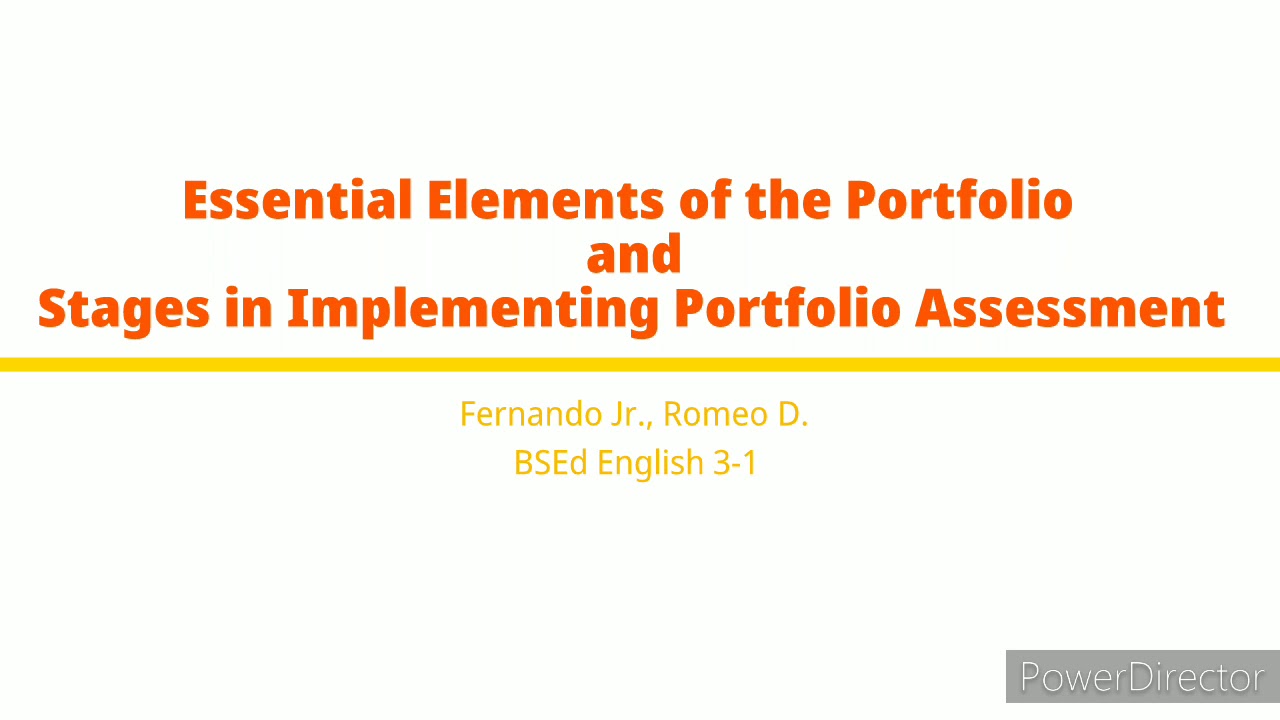 Essential Elements of Portfolio