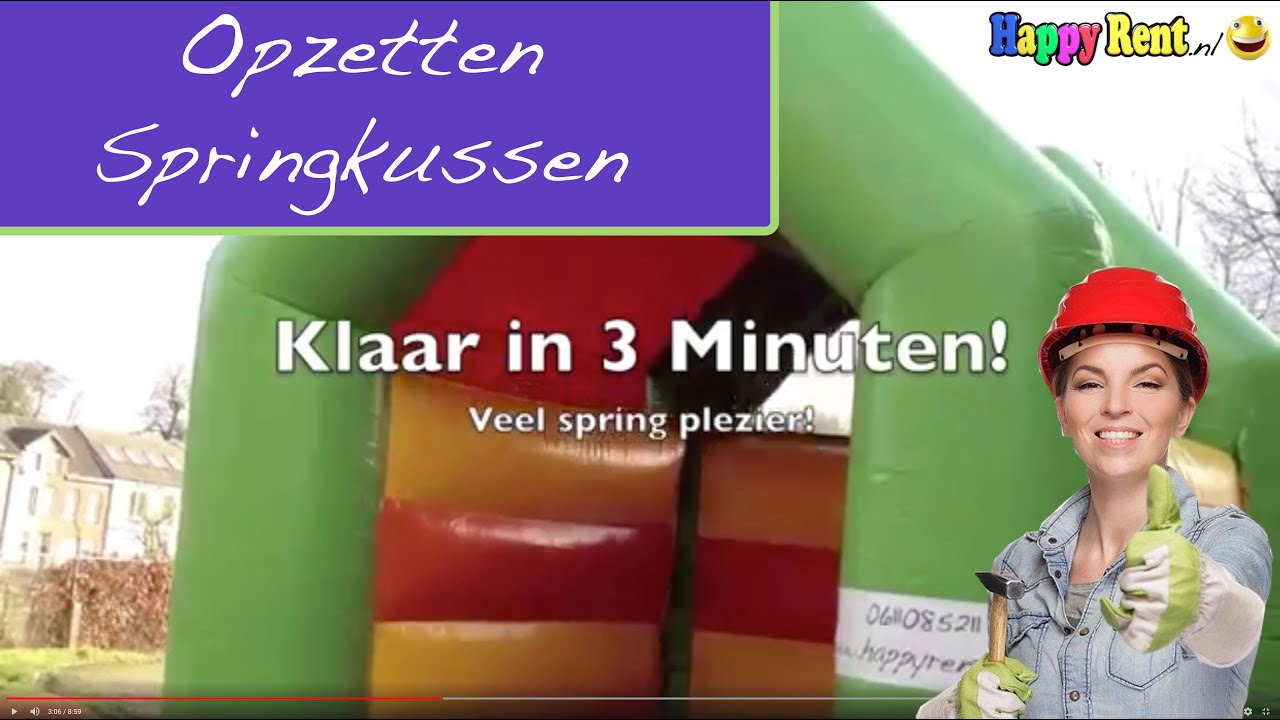 springkasteel opzetten instructie klein springkussen Happy Rent