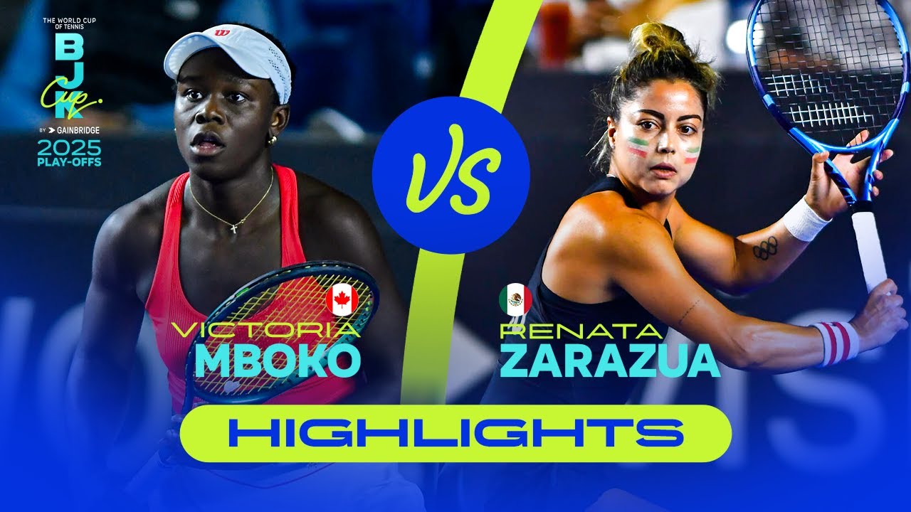 Victoria Mboko (CAN) vs Renata Zarazua (MEX) | 2025 Billie Jean King Cup Play-offs | Highlights