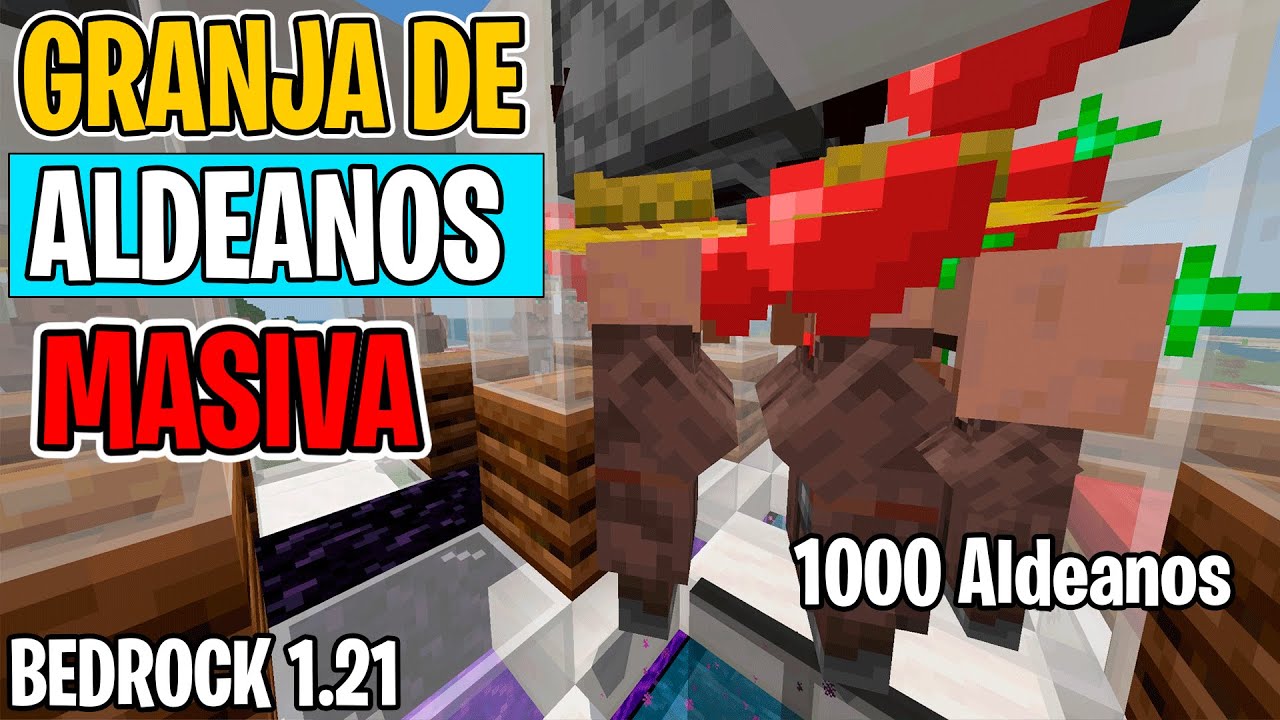 GRANJA de ALDEANOS Masiva Minecraft Bedrock 1.21