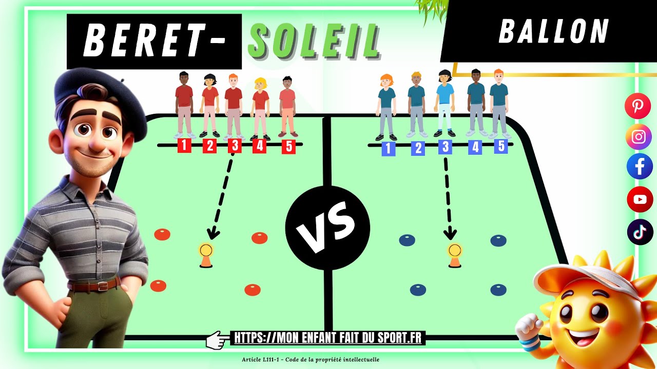 Règle du jeu du Béret soleil - jeu de ballon sportif