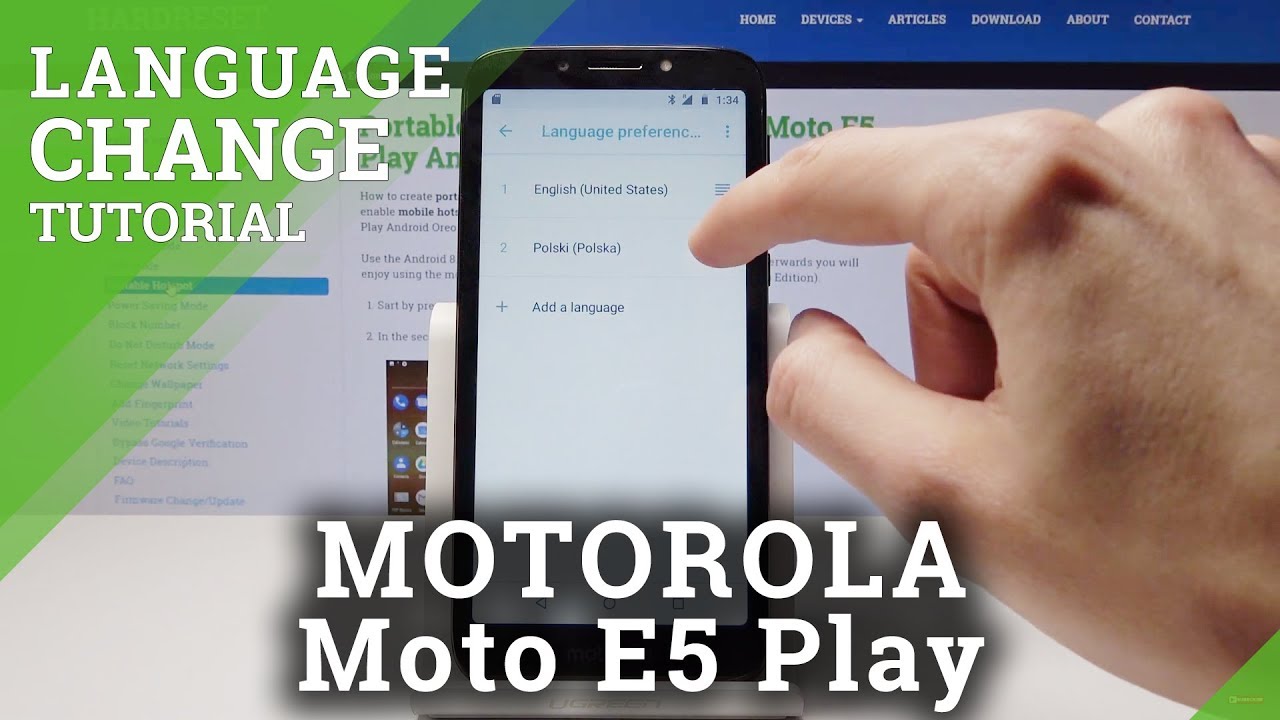 How to Change Language on MOTOROLA Moto E5 Play - Set Up Language