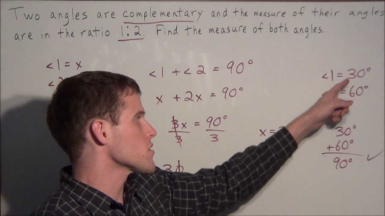 Complementary Angles (with ratios) - Geometry