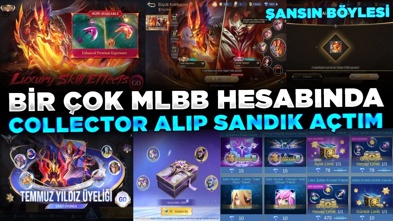 BİR ÇOK HESAPTA HANZO COLLECTOR ALDIM VE YILDIZ ÜYELİK ŞANSLI SANDIĞI AÇTIM VE...