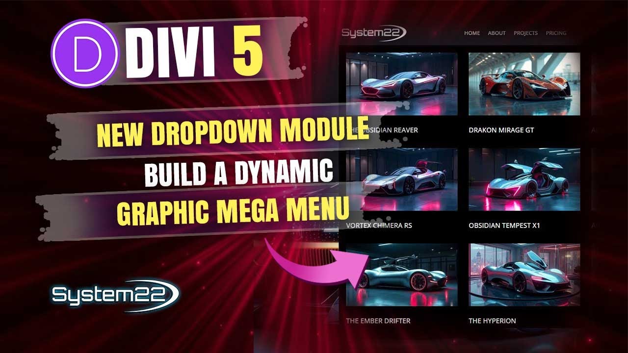 Divi 5 NEW Dropdown Module &ndash; Build a Dynamic Graphic Mega Menu