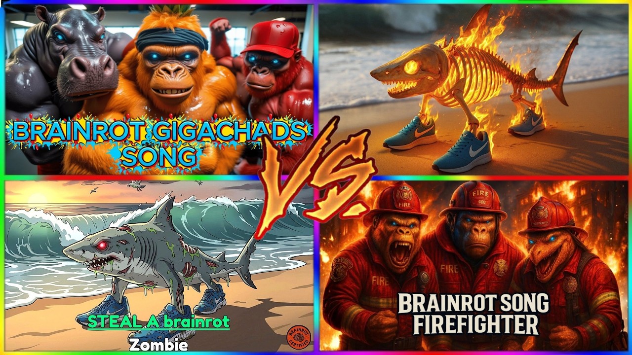 🔥 Ultimate Brainrot Battle 🔥Giga Monkey 🦍 VS Fire Fish 🔥🐟