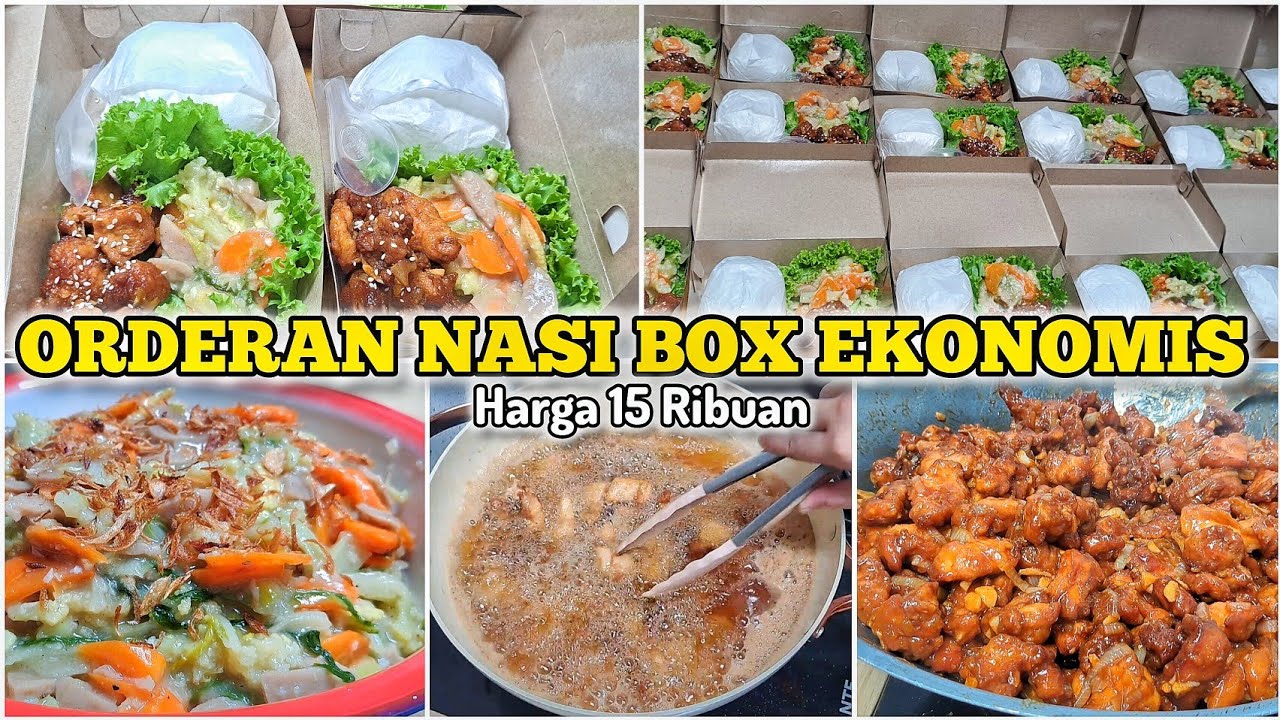 NASI BOX EKONOMIS 15 RIBUAN //AYAM SAUS MENTEGA//CAPCAY BAKSO #niahermanto #idejualan #nasibox #irt