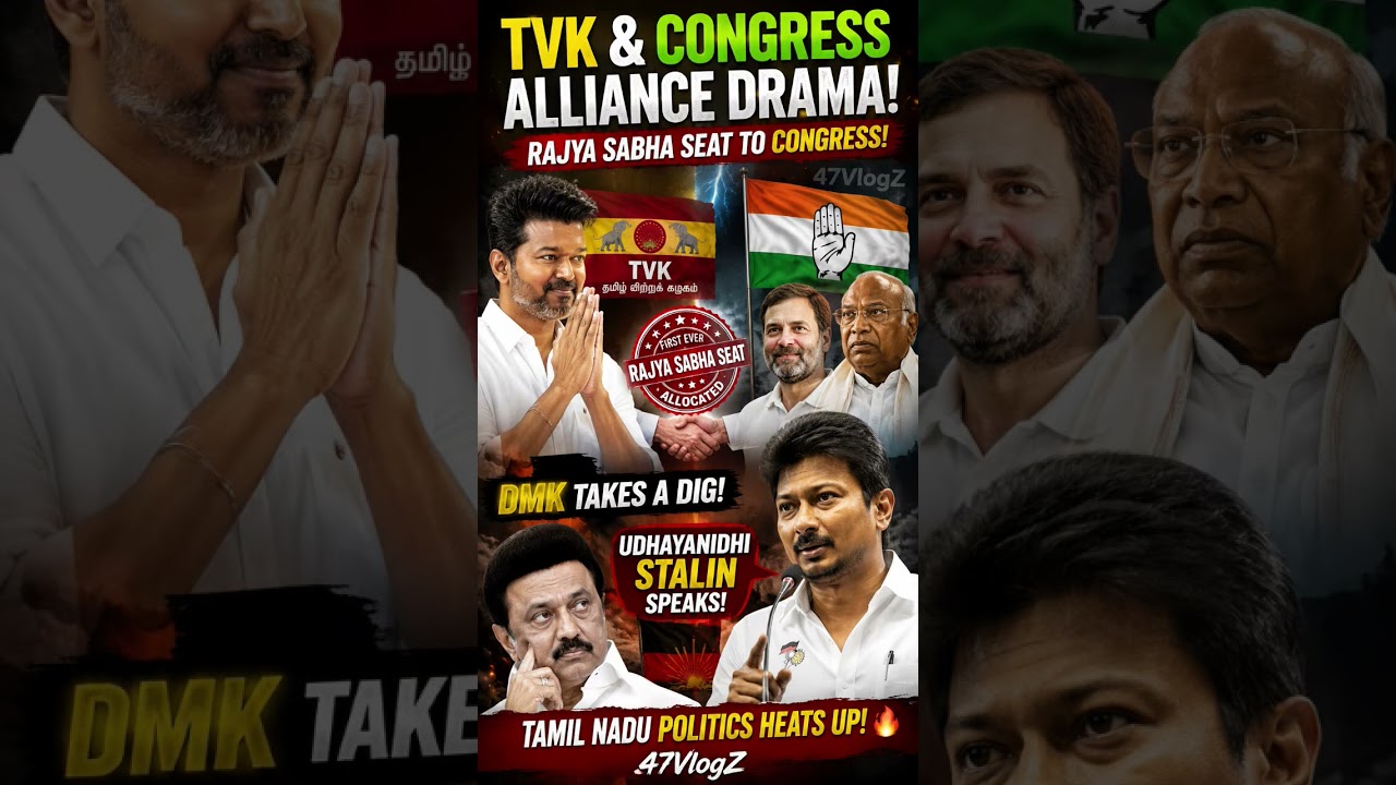 VIJAY'S BIG GAMBLE! TVK Gives First Rajya Sabha Seat to Congress | DMK Reacts 😱 #Shorts