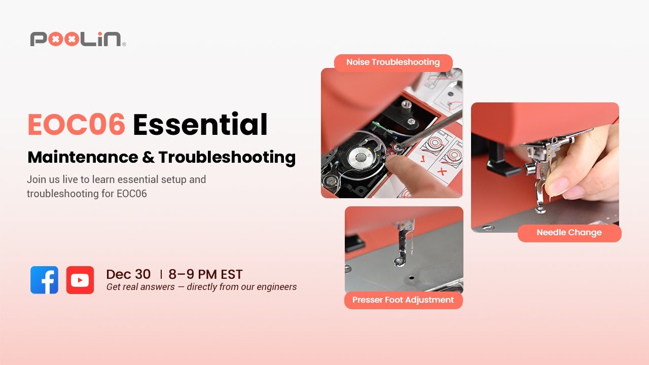 Learn to Fix Your EOC06: Needle Change, Presser Foot & Noise Guide