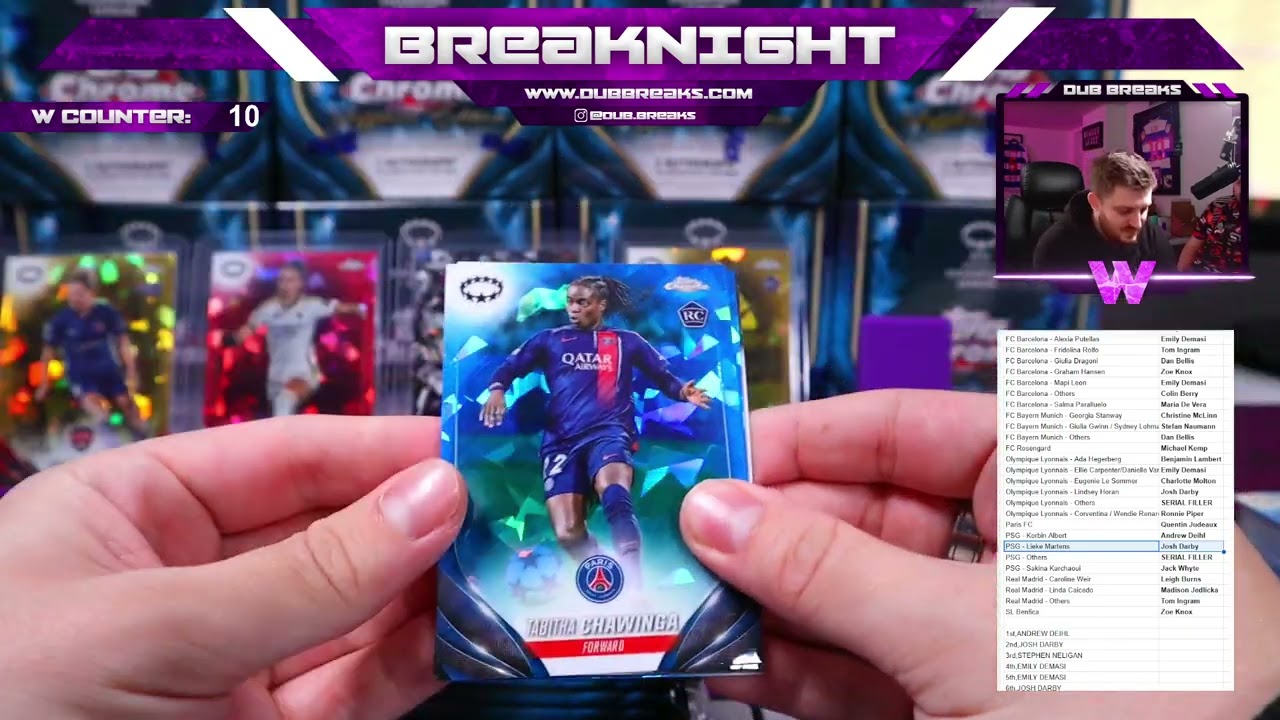 Topps UWCL Chrome Sapphire 2023-2024 PYT/P Case Break #7 - Dub Breaks - 17/11/24