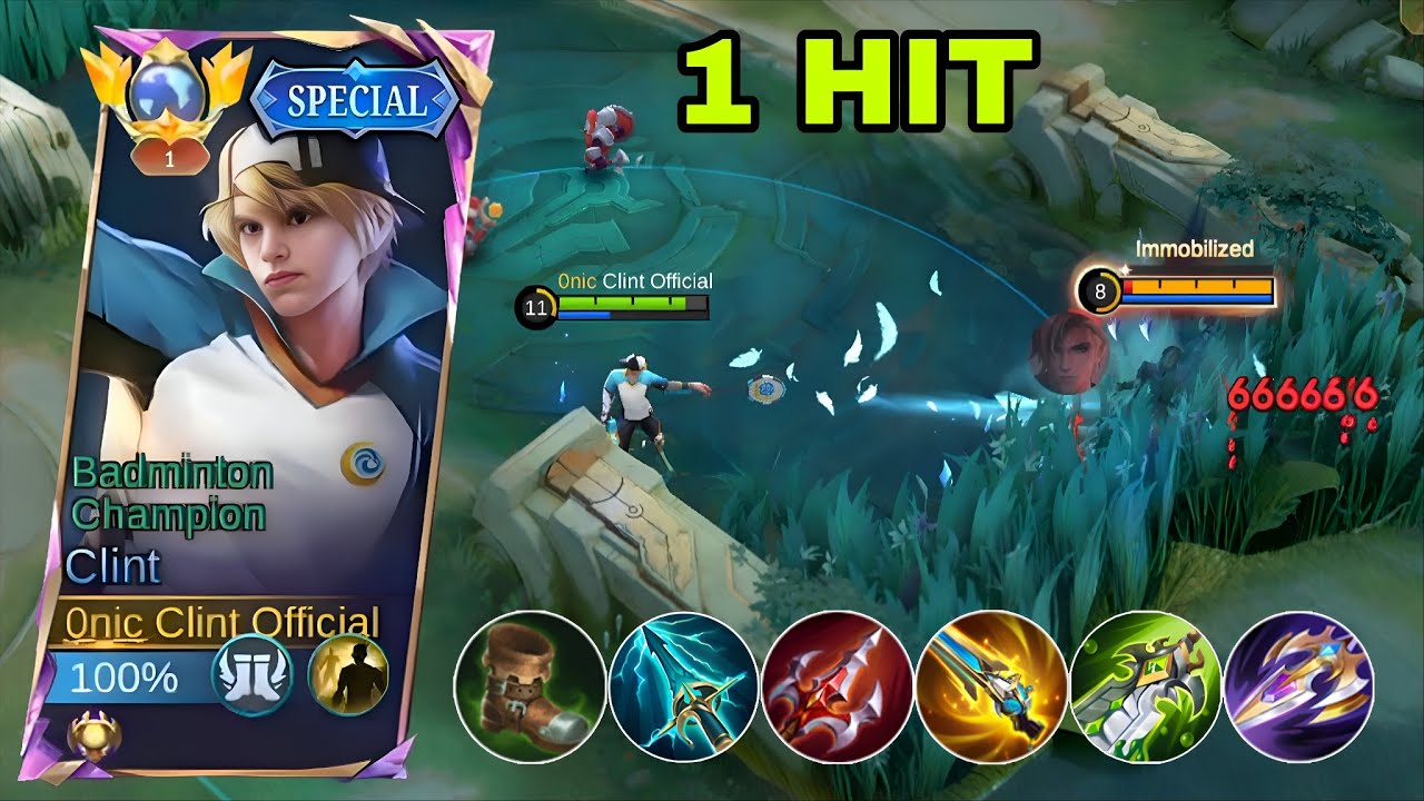 GLOBAL CLINT BEST 1 HIT BUILD 2025!! (100% BROKEN) - MLBB