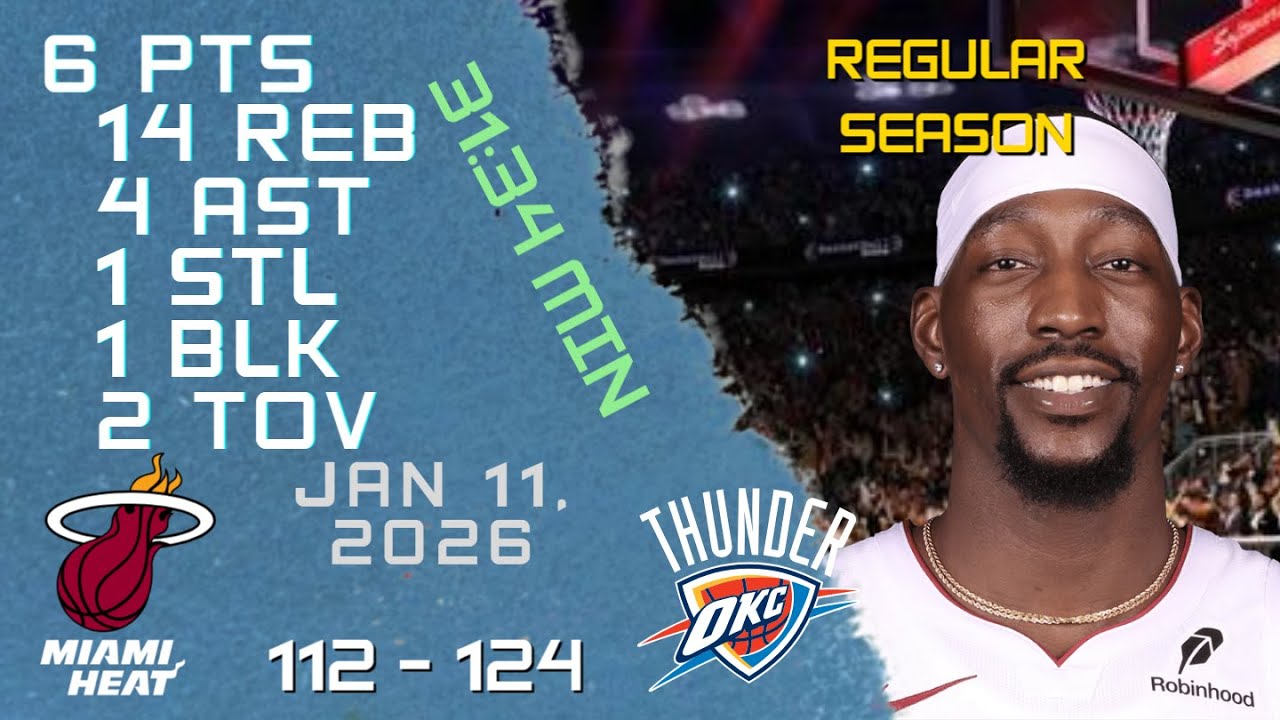 Видеообзор матча Бэма Адебайо против «Тандер» 11.01.2026, регулярный сезон НБА.
