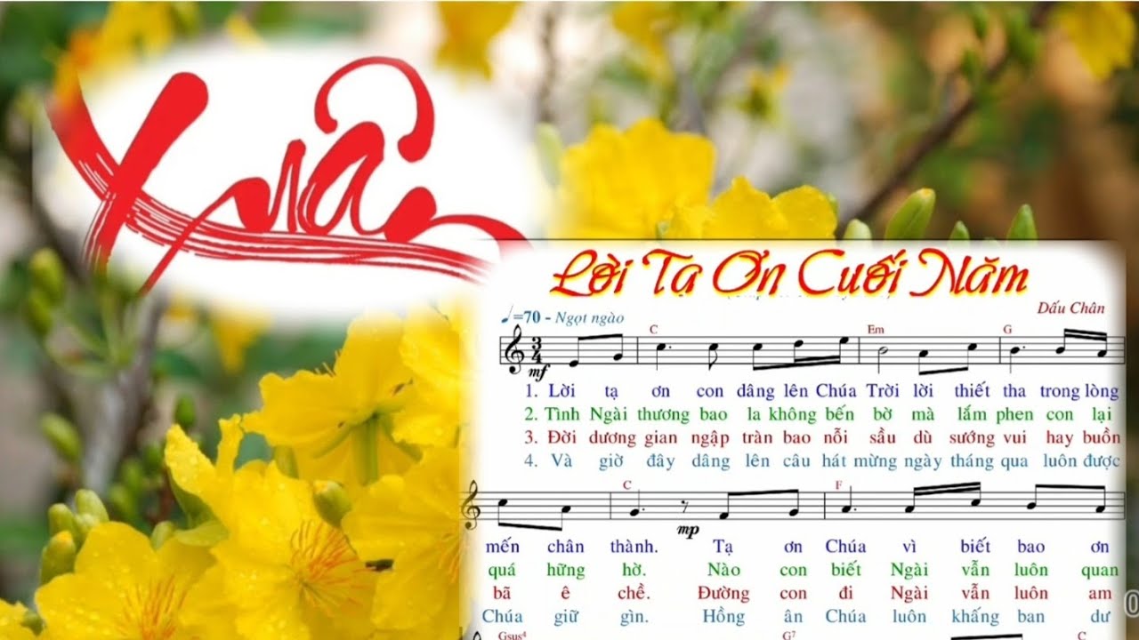 LỜI TẠ ƠN CUỐI NĂM - DẤU CHÂN - Trình bày Sr. Vũ Vỹ Cầm - ( NL - Xuân )