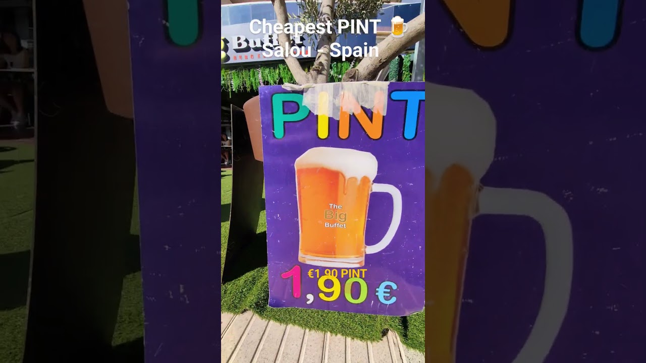 Самая дешевая пинта пива в Салоу, Испания?! 🍺 Всего 1,90 евро в Салоу!