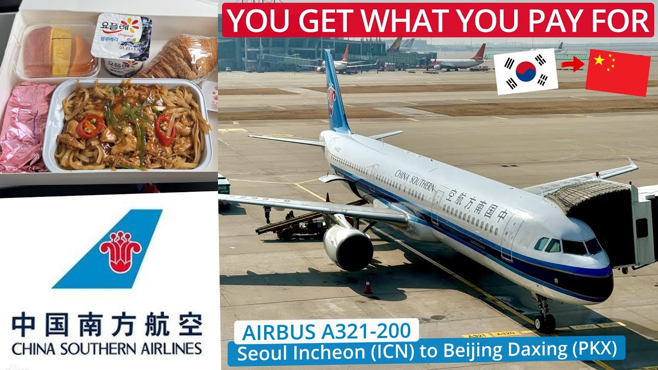 China's Biggest Airline: China Southern Trip Report (Airbus A321) | Seoul Incheon to Beijing Daxing