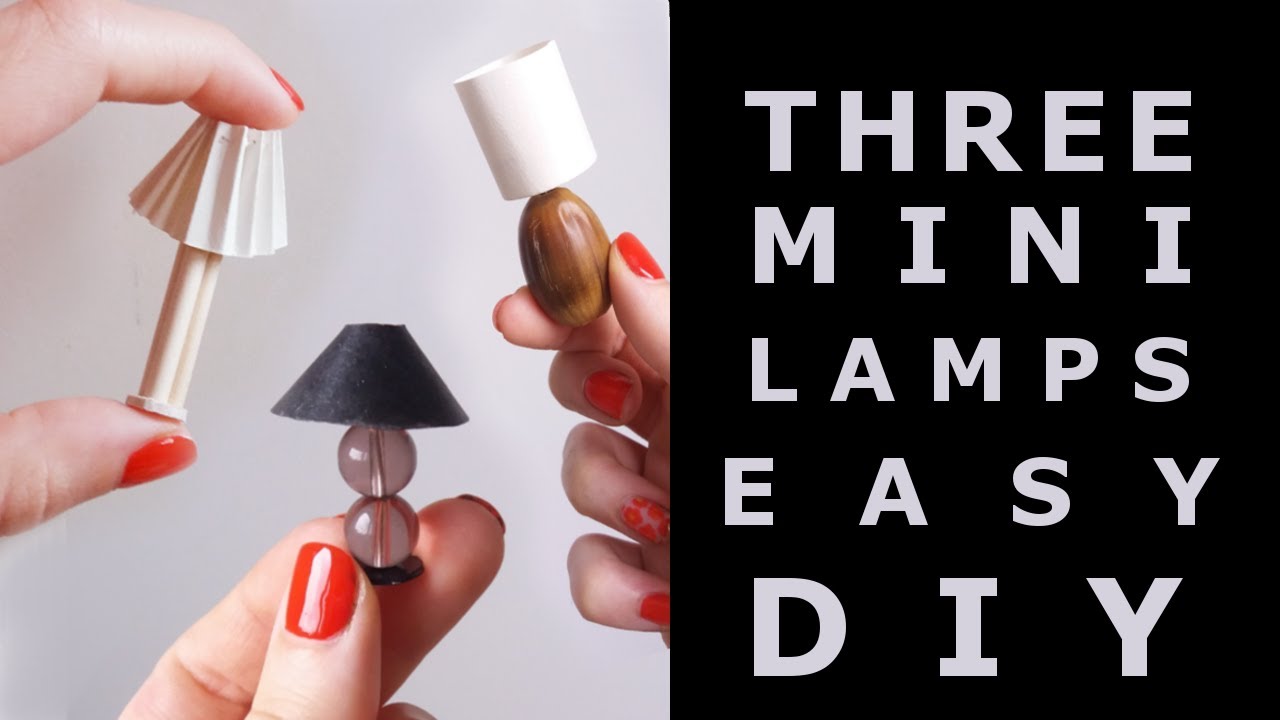 Three Miniature Lamps Easy Tutorial. Lámparas para muñecas. лампы для кукол. DIY Dollhouse Furniture