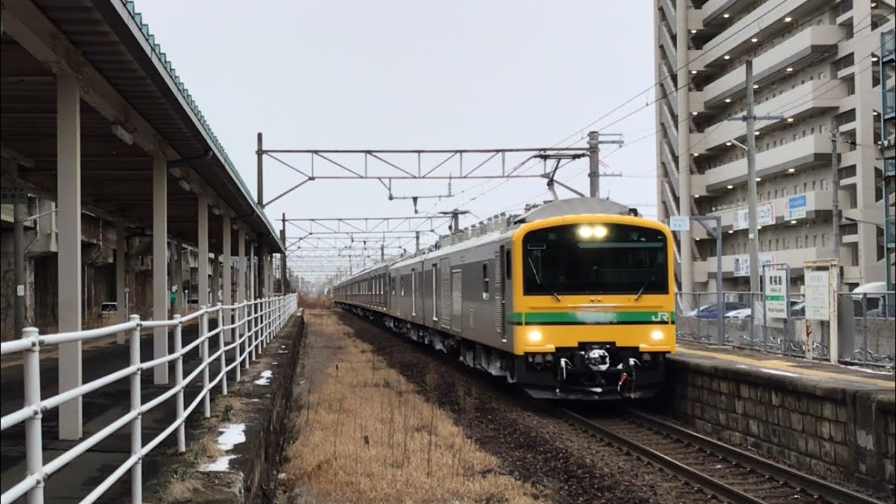 E493系02編成+205系M19編成+M3編成AT入場(廃車回送) 南福島駅通過