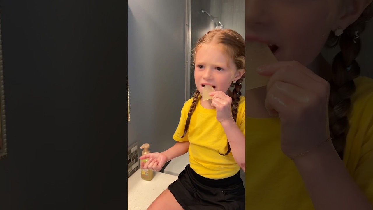 SHE&rsquo;S EATING WHAT?! 🧼🫣🫧 @HallieOnStage114 #prank #lol #trend #funny #omg #viral #cute #bff #fun