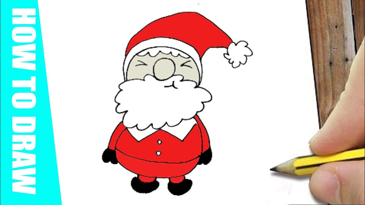 HOW TO DRAW SANTA CLAUS KAWAII | HOE TEKEN JE EEN KERSTMAN?