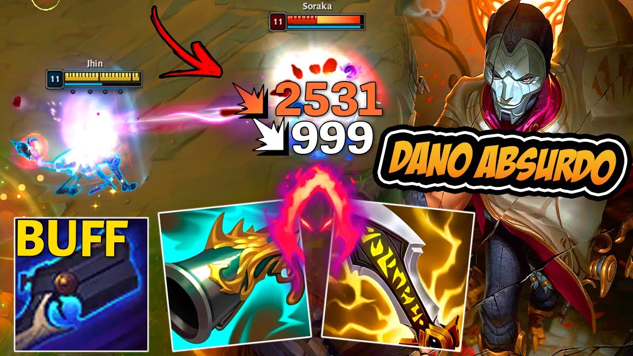 NOVO JHIN ADC BUILD DE CRÍTICO TÁ MUITO QUEBRADO COM ESSE BUFF *dano absurdo*