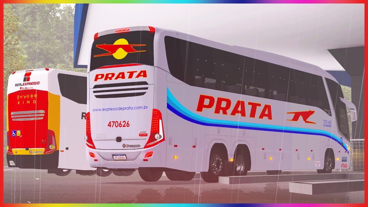 PEGAMOS UM TEMPORAL GRANDE na VIAGEM! G7 1350 VOLVO l ETS2 MOD BUS l SIMULA&Ccedil;&Atilde;O ao EXTREMO #164