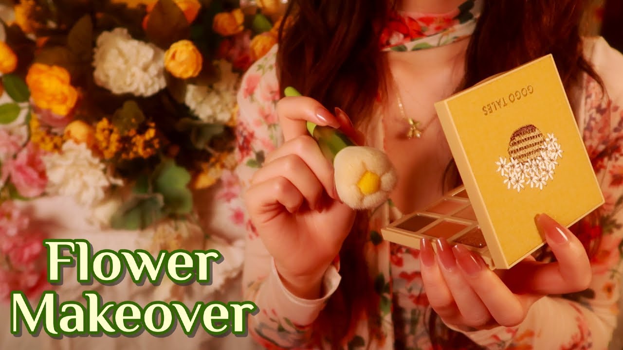 ASMR | 💐 Pampering You with a Floral Makeover ✨(skincare, hair styling, makeup, music) ft. Dossier