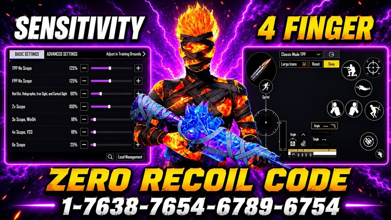 NEW 4.4 UPDATE CODE 🔥 PUBG MOBILE/BGMI SENSITIVITY 2026 😈 | BEST SCOPE SENSITIVITY SETTINGS  