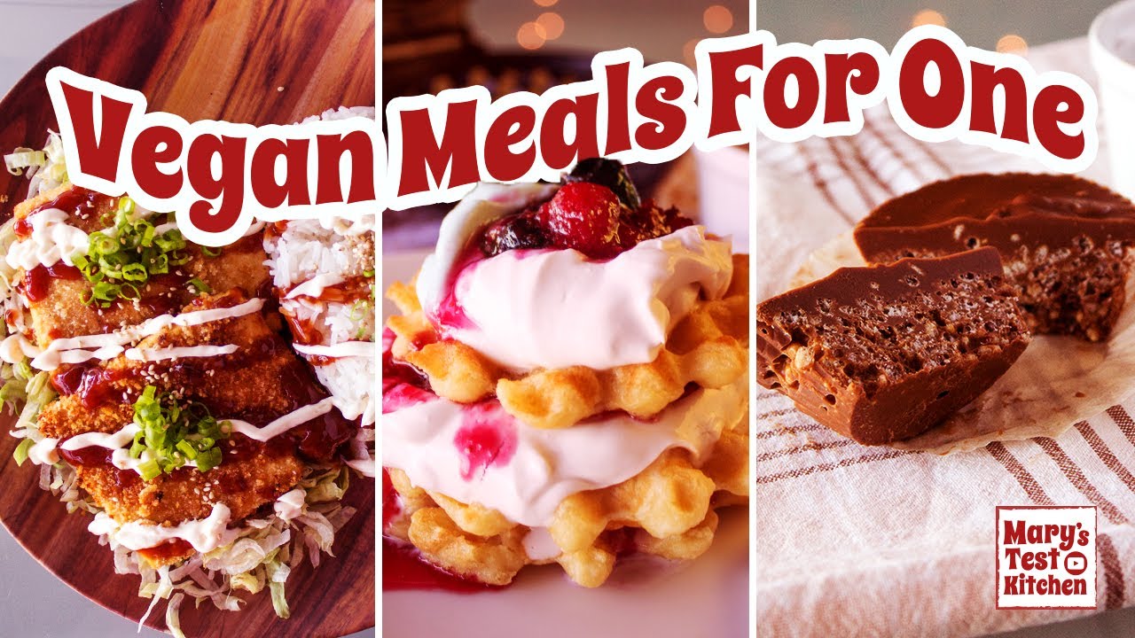 VEGAN RECIPES FOR ONE // Waffles, Katsu & more! // WHAT I ATE IN A DAY #110 // Mary'sTestKitchen
