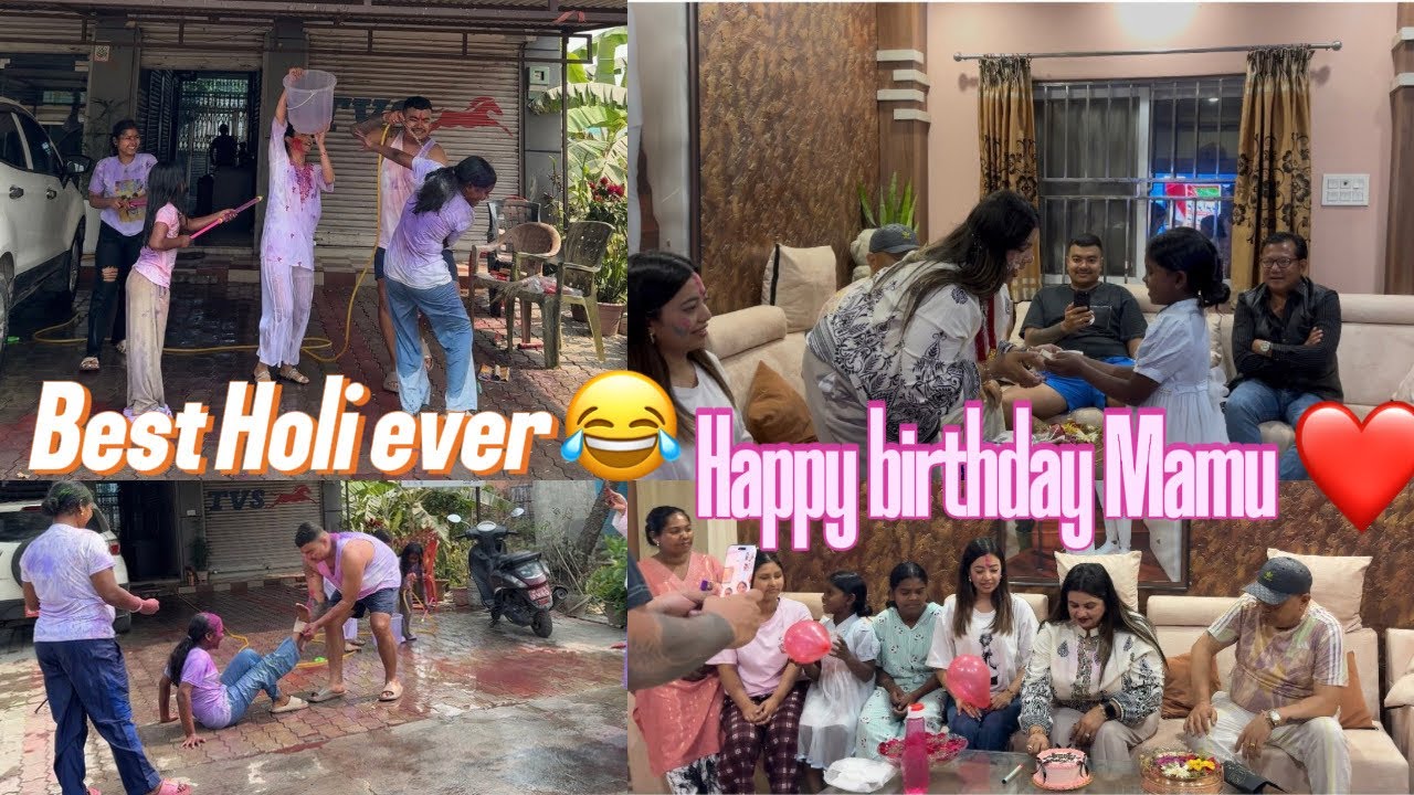 Holi 2082 || Mamu’s Birthday Celebration || 🎉 