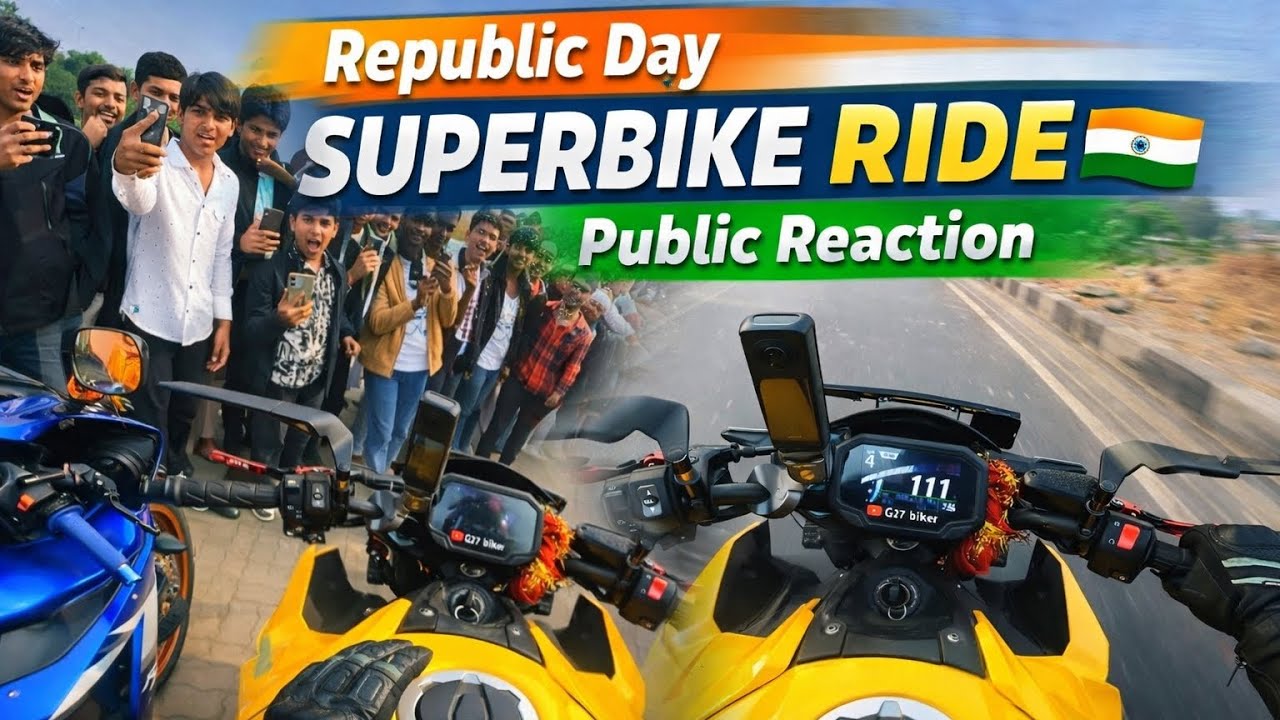 Loudest Z900 & R1 public Reaction 🤩|Republic Day Superbike Ride 🇮🇳 