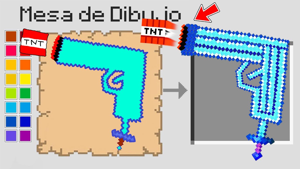 MINECRAFT pero TODO lo que DIBUJO APARECE EN EL INVENTARIO 😱