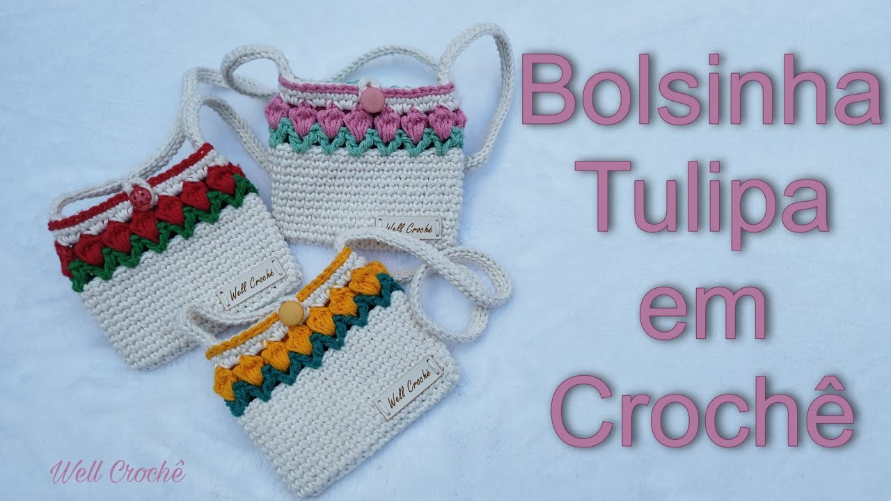 Bolsinha Tulipa em Crochê - Infantil