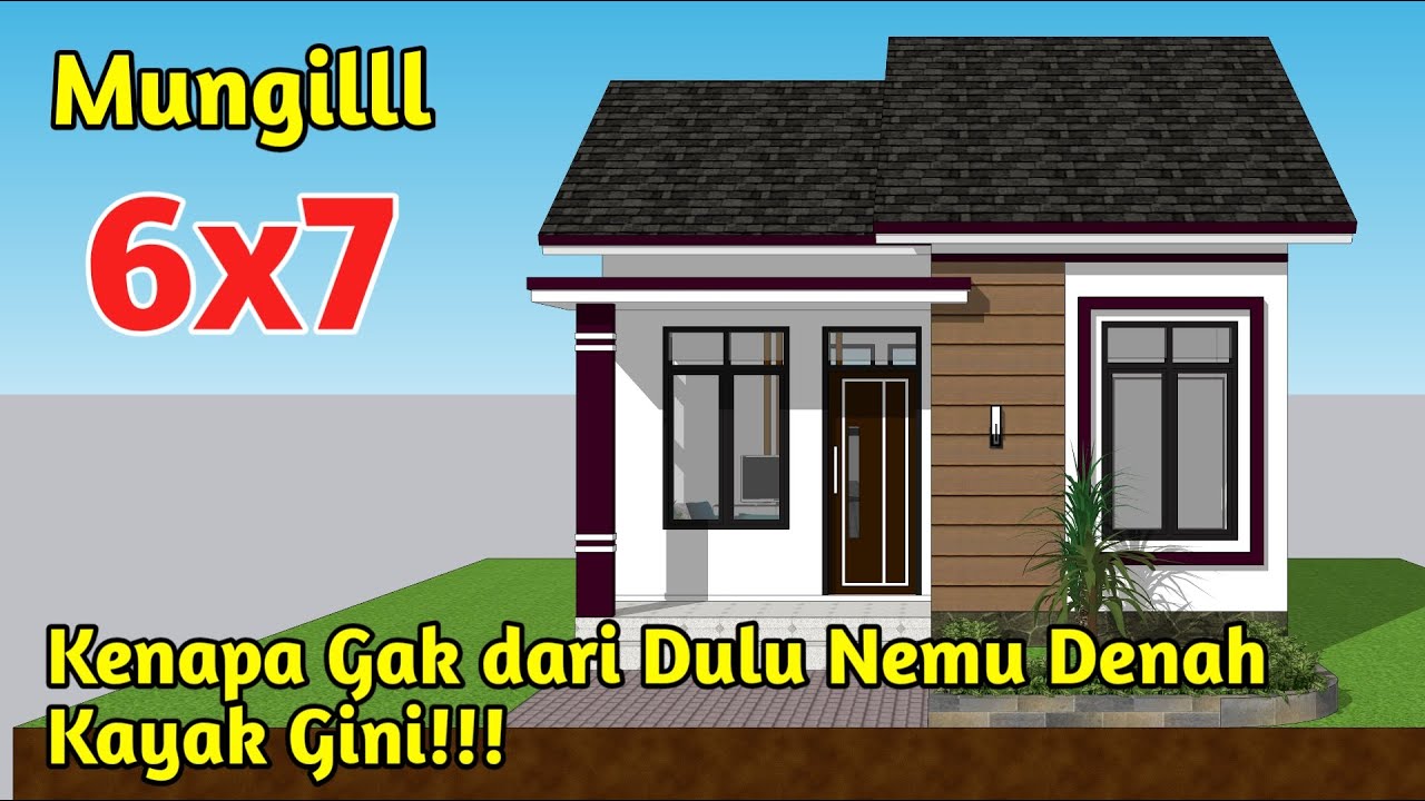 Desain Rumah Minimalis 6x7 Meter || 2 Kamar tidur